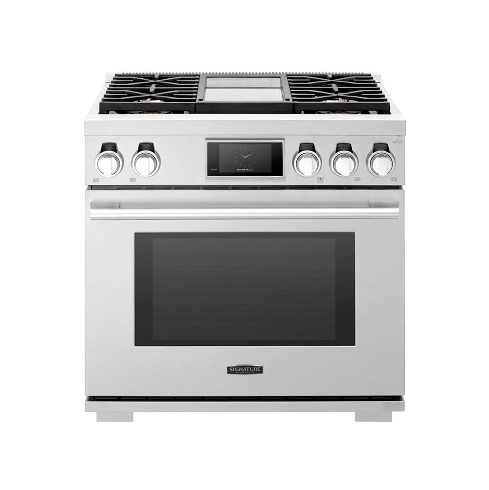 LG Signature Kitchen Suite Dual Fuel Range, 36'', Chromium Griddle, Steam Assisted Oven, Sabbath Mode, Self Clean and Speed Clean
