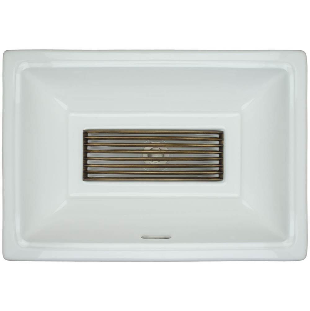 Linkasink Rectangular White Porcelain with Decorative Grill  Grate