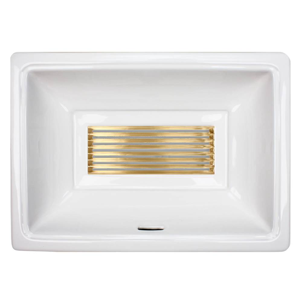Linkasink Rectangular White Porcelain with Decorative Grill  Grate