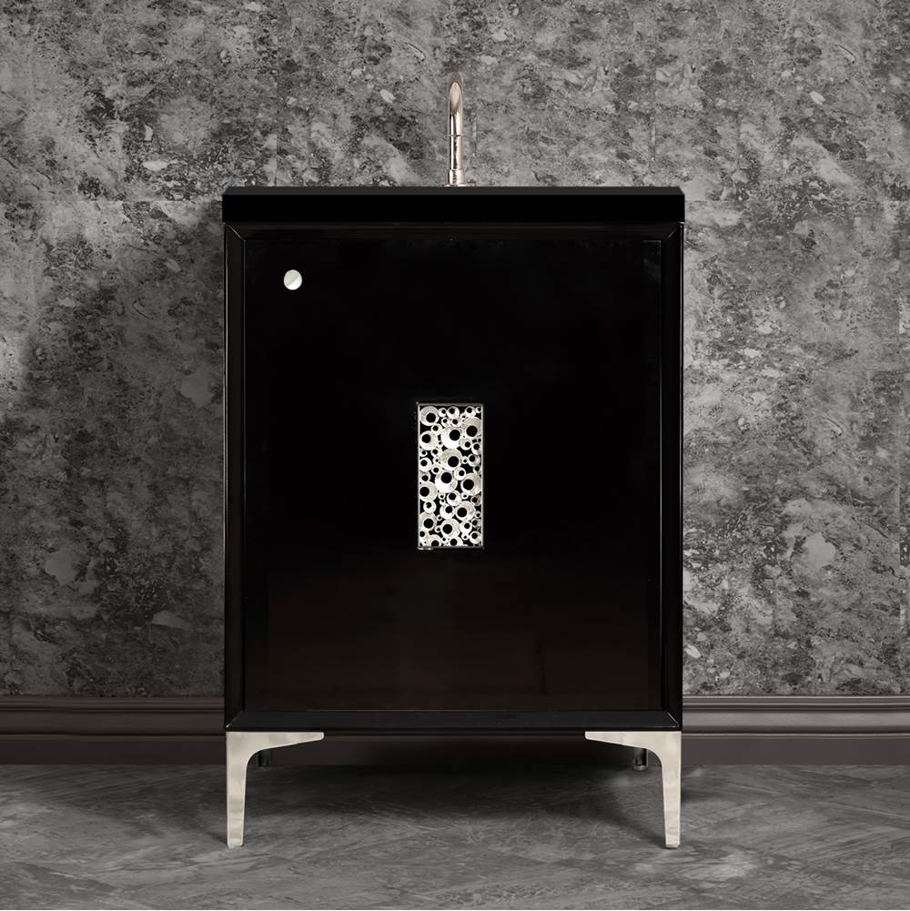 Linkasink Frame 24'' Wide Black Vanity with Polished Nickel Coral Grate and Legs, 24'' x 22'' x 33.5'' (without vanity top)