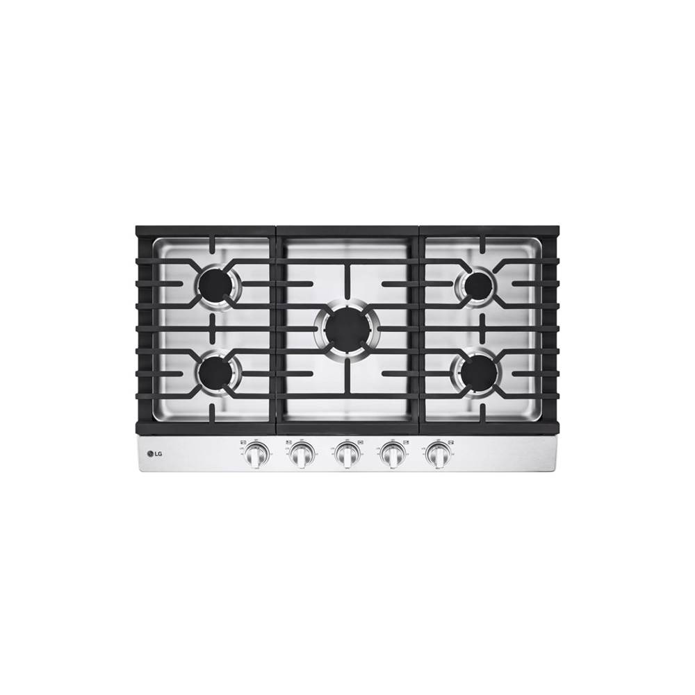 LG Appliances 36'' Gas Cooktop 20K BTU, EasyClean® Cooktop, Stainless Steel