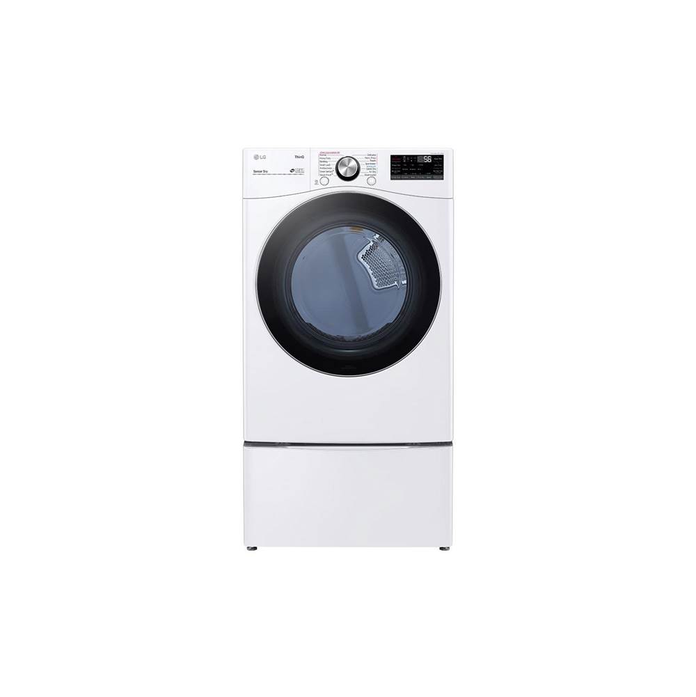 LG Appliances 7.4 cu.ft. Ultra Large Capacity  Electric Dryer with Sensor Dry, TurboSteam Technology and Wi-Fi Connectivity, White