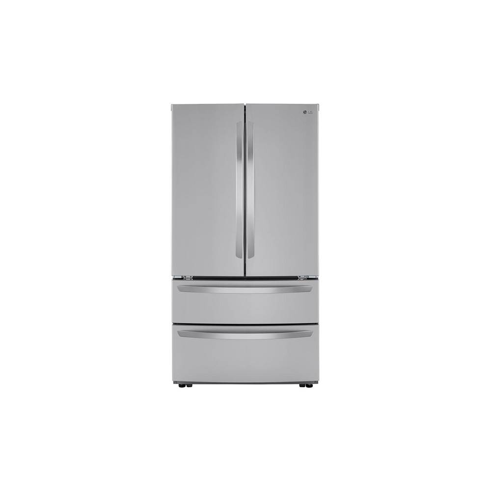 LG Appliances 23 cu.ft. 4-Door French Door, Counter Depth, Double Freezer, Internal Water, PrintProof Stainless Steel
