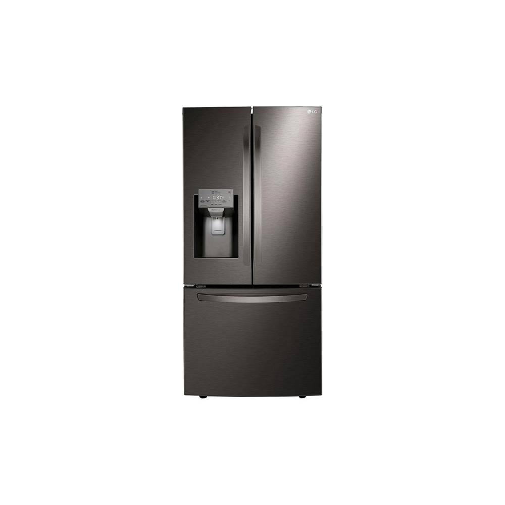 LG Appliances ADA Compliant, 25 cu.ft. 3-Door French Door, 33'' Standard Depth, Ice and Water Dispenser, Slim Door Ice, PrintProof Black Stainless Steel