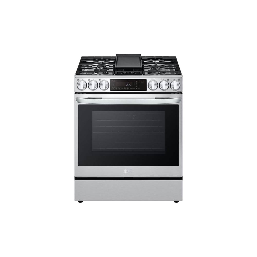 LG Appliances 6.3 Cu. Ft. Smart Wi-Fi Enabled Probake Convection Instaview Dual Fuel Slide-In Range With Air Fry - Printproof Stainless Steel