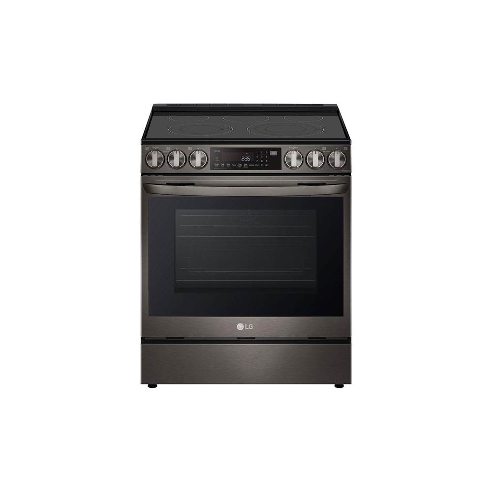 LG Appliances ADA Compliant, 6.3 cu.ft. Electric Single Oven Slide-in Range, Instaview, Air Fry, ProBake Convection, Printproof Black Stainless Steel