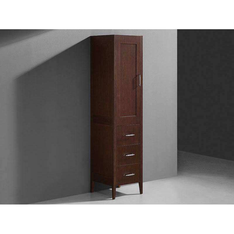 Madeli 18''W Encore Linen Cabinet, Brandy. Free Standing, Right-Hinged. Non-Handed, No Handles, 18'' X 18'' X 76''