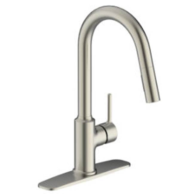 Matco Norca Single Handle Stainless Steel Kitchen Faucet, High Arc Spout w/Pulldown Spray, Metal Lever Handle, Ceramic Cartridge, Int. Supply Lines, 1 Or 3 Hole