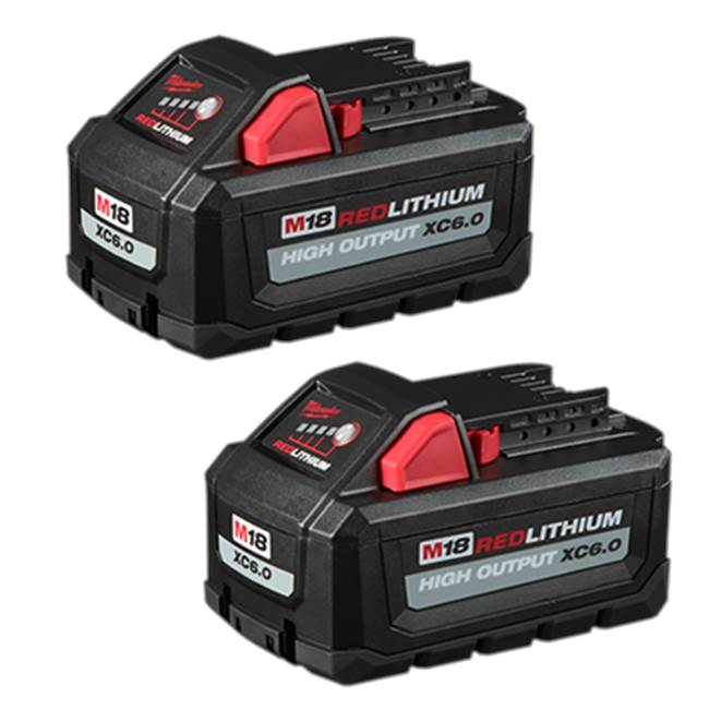 Milwaukee Tool M18 Redlithium High Output Xc6.0 Battery 2 Pack
