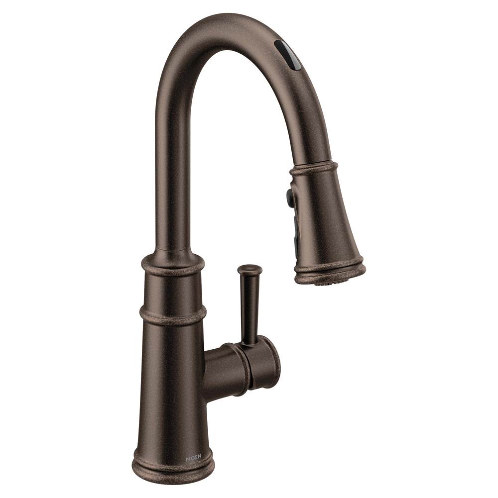 Moen Belfield Smart Faucet Touchless Pull Down Sprayer Kitchen Faucet with Voice Control and Power Boost, Oil Rubbed Bronze