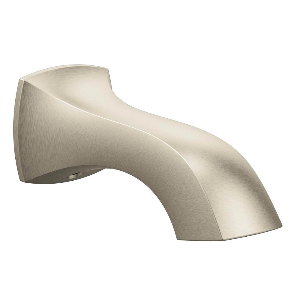 Moen Voss Replacement Tub Non-Diverter Spout 1/2-Inch Slip Fit Connection, Brushed Nickel