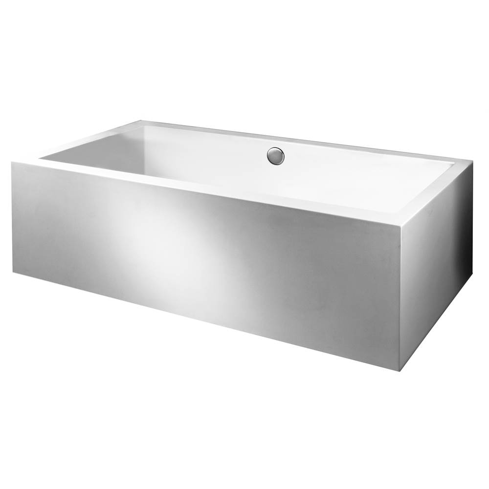 MTI Baths Andrea 8A Acrylic Cxl Sculpted 1 Side Air Bath Elite - White (71.625X36)