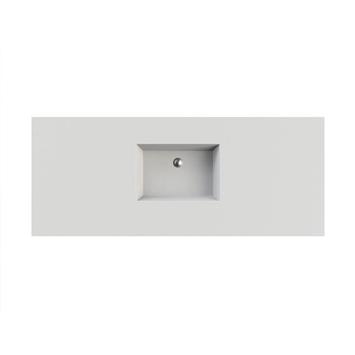 MTI Baths Petra 2 Sculpturestone Counter Sink Single Bowl Up To 68'' - Gloss Biscuit