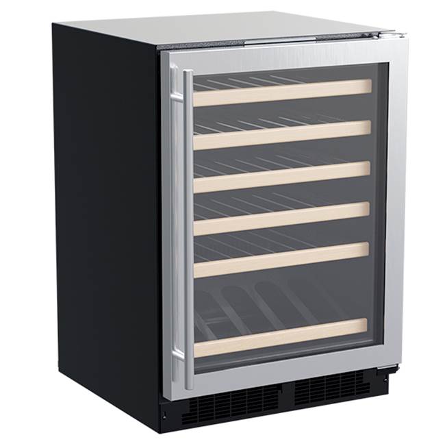 Marvel 24'' Marvel High Efficiency Single Zone Wine Refrigerator, Stainless Steel, Glass Door, Reversible Door