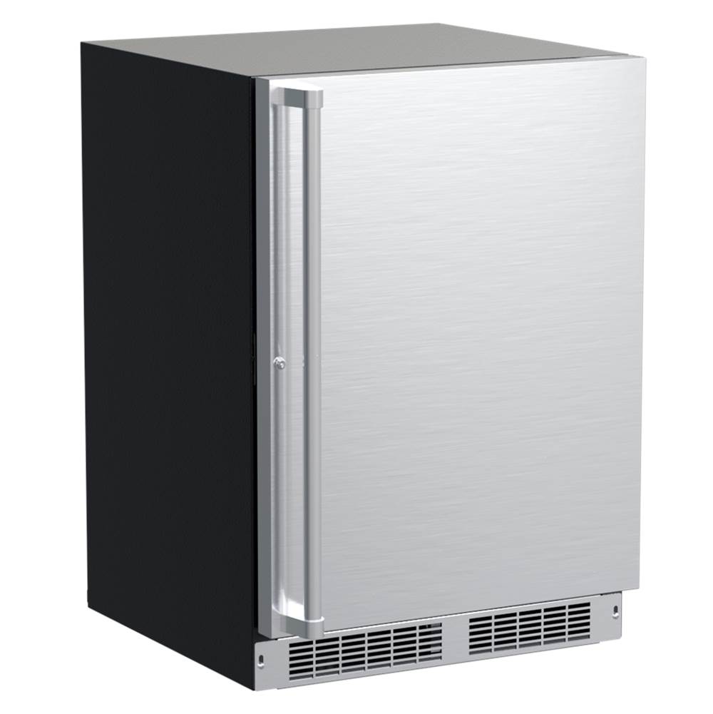 Marvel 24'' Marvel Professional Refrigerator With Freezer, Stainless, Solid Door, Lock, Reversible Door