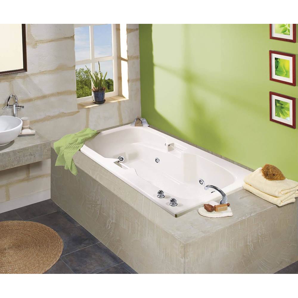Maax Lopez 6036 Acrylic Alcove End Drain Whirlpool Bathtub in White