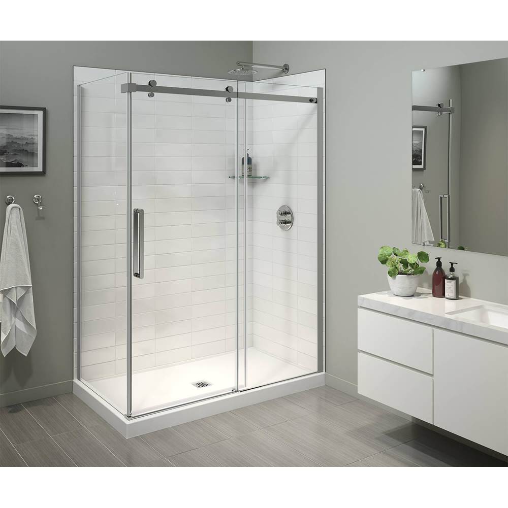 Maax Halo Pro 60 x 36 x 78 3/4 in Sliding Shower Door for Corner Installation with Clear glass in Chrome
