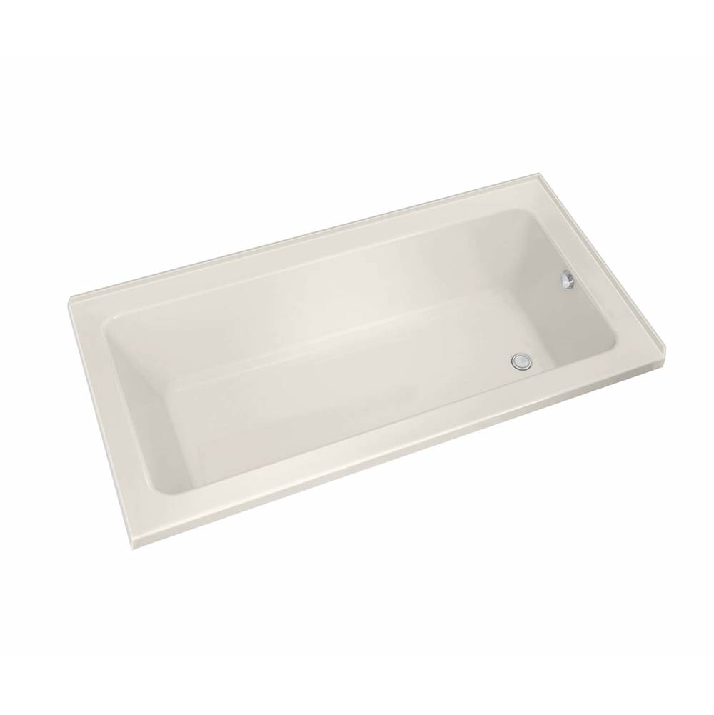 Maax Pose 7236 IF Acrylic Corner Right Left-Hand Drain Aeroeffect Bathtub in Biscuit