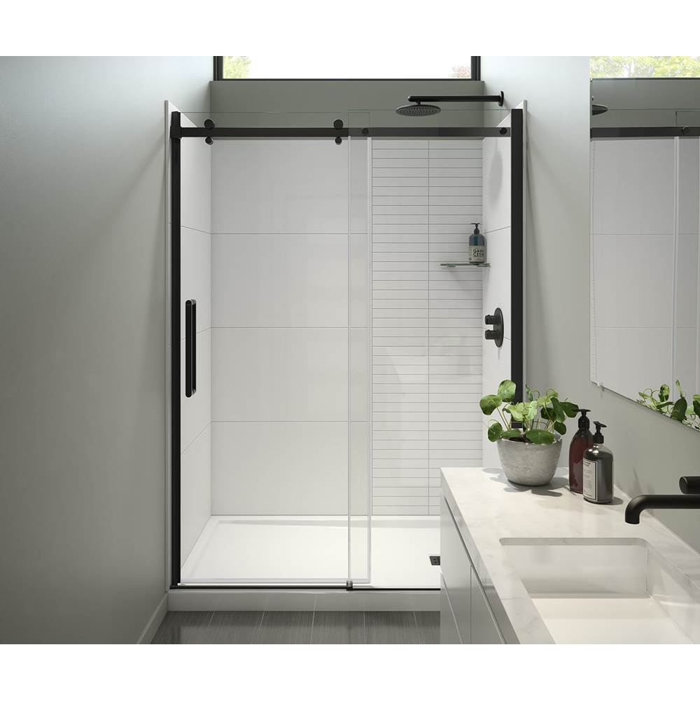 Maax Halo Pro 56 1/2-59 x 78 3/4 in. 8mm Sliding Shower Door for Alcove Installation with Clear glass in Matte Black