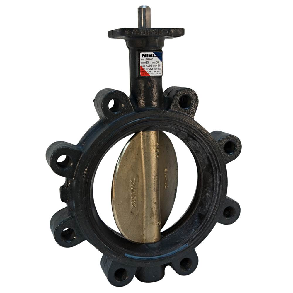 Nibco 12 Lug Ductile Iron Butterfly Valve Manual Gear Handle 200 PSI EPDM