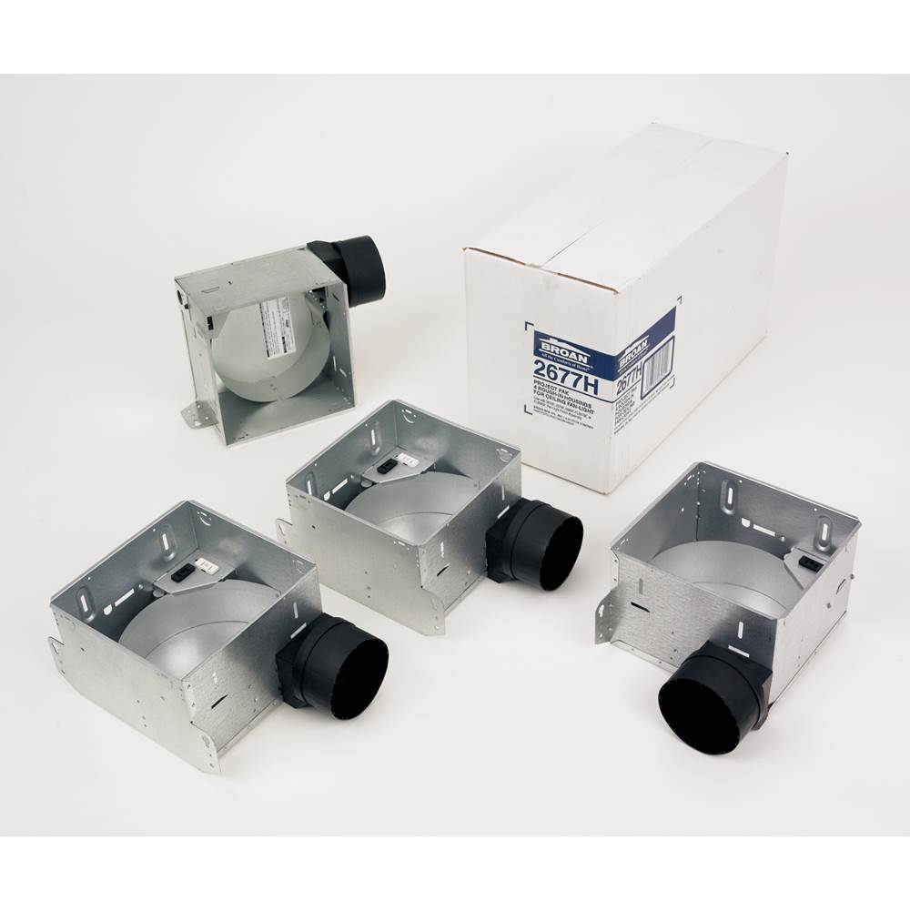 Broan Nutone Housing Pack for 2678F, 2679F, 2680F, FL2679F, FL2679FT, FL2680F and FL2680FT. Type IC. Mounting ears.