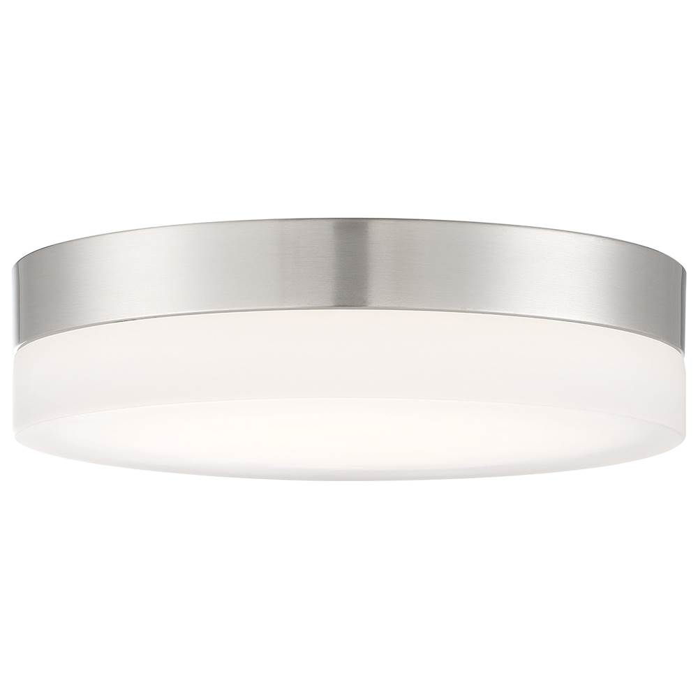 Nuvo Pi; 14 Inch LED Flush Mount; Brushed Nickel Finish; Frosted Etched Glass; CCT Selectable; 120 Volts