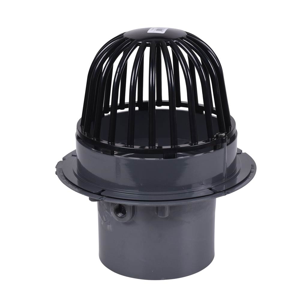 Oatey 6 In. Pvc Roof Drain W/Abs Dome  Dam Collar