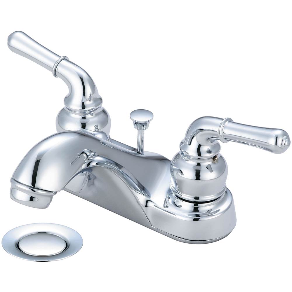 Olympia LAV-4'' TWO LVR HDL W/BRASS POP-UP DRAIN-CP