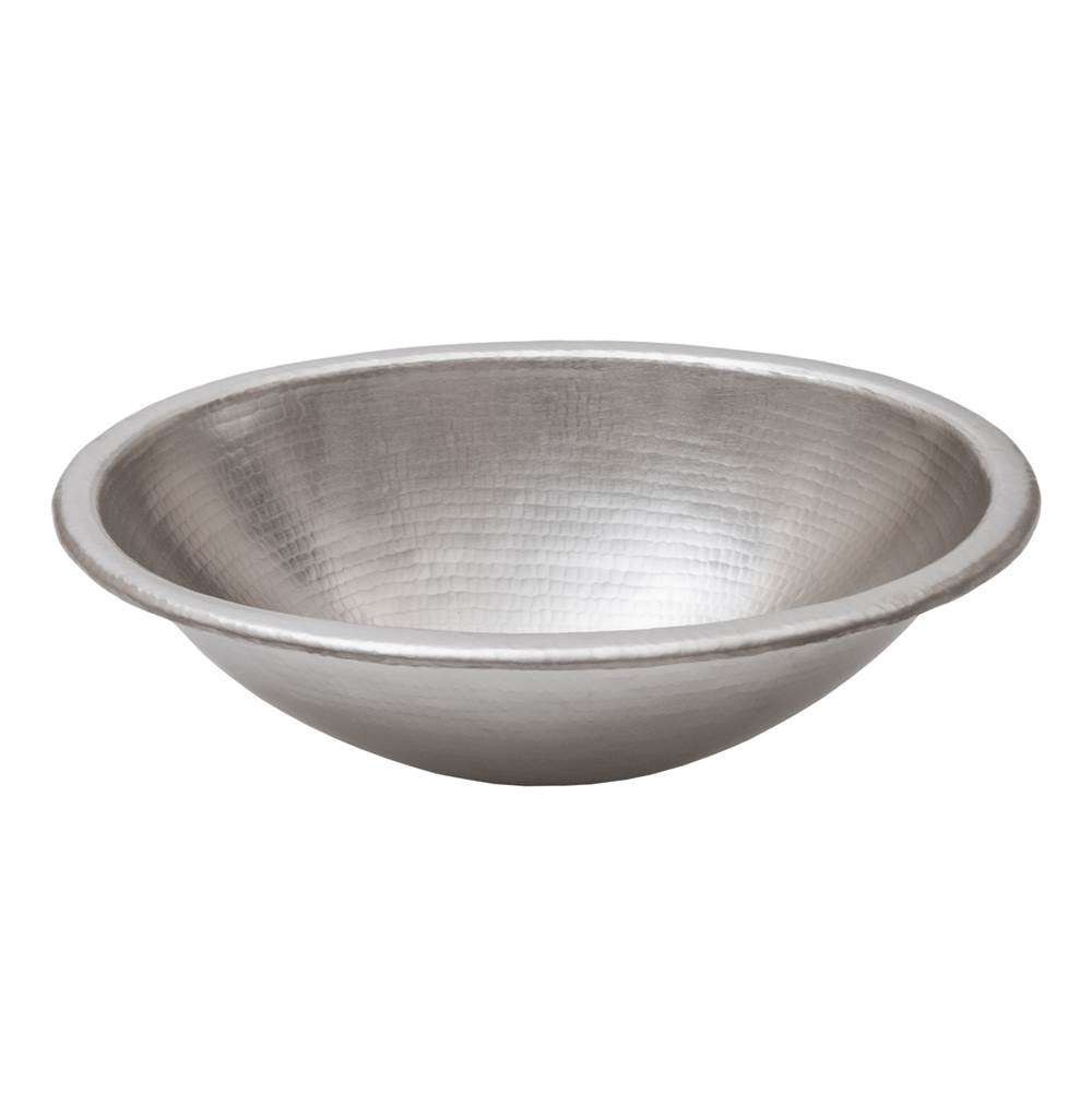 Premier Copper Products 19'' Oval Self Rimming Hammered Copper Bathroom Sink in Nickel