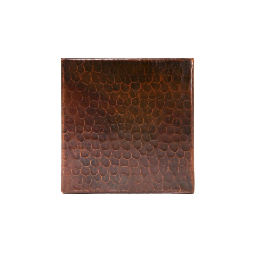 Premier Copper Products 6'' x 6'' Hammered Copper Tile - Quantity 4
