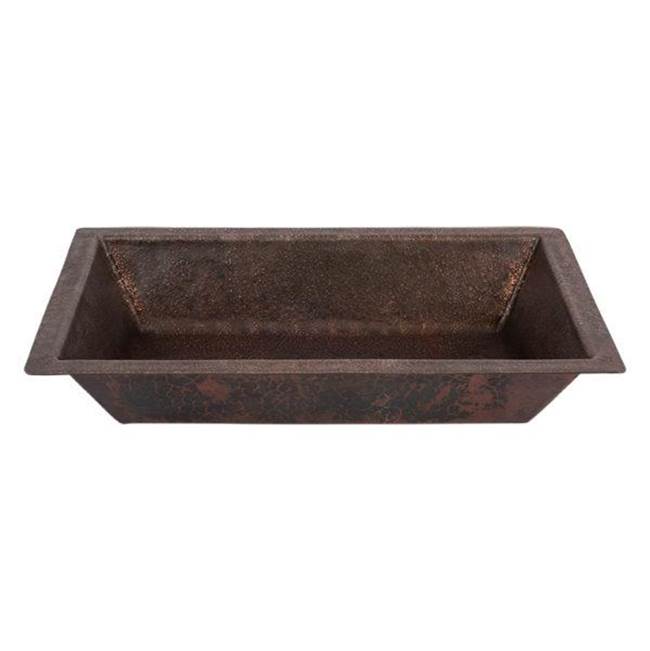 Premier Copper Products 22'' Rectangle Under Counter Terra Firma Copper Bathroom Sink