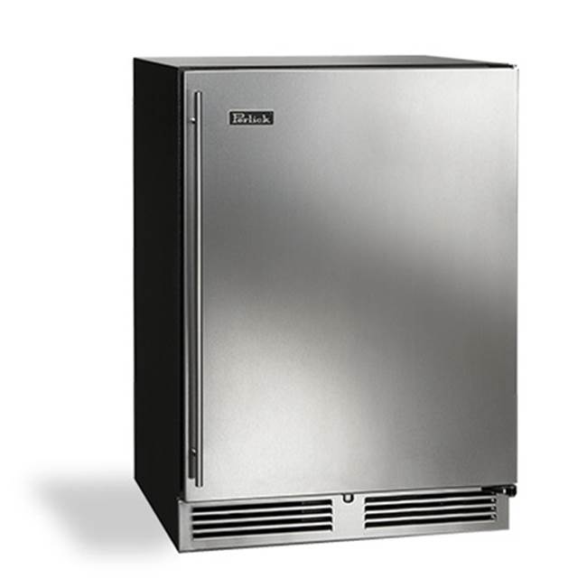 Perlick 24'' C-Series Indoor Refrigerator with Stainless Steel Solid Door, Hinge Left, with Lock