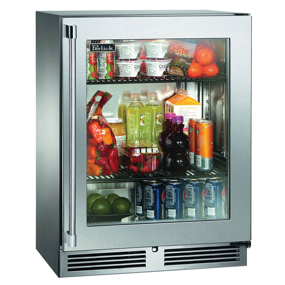 Perlick Signature Series Shallow Depth 18'' Depth Outdoor Refrigerator with Fully Integrated Panel Ready Solid Door, Hinge Left, with Lock