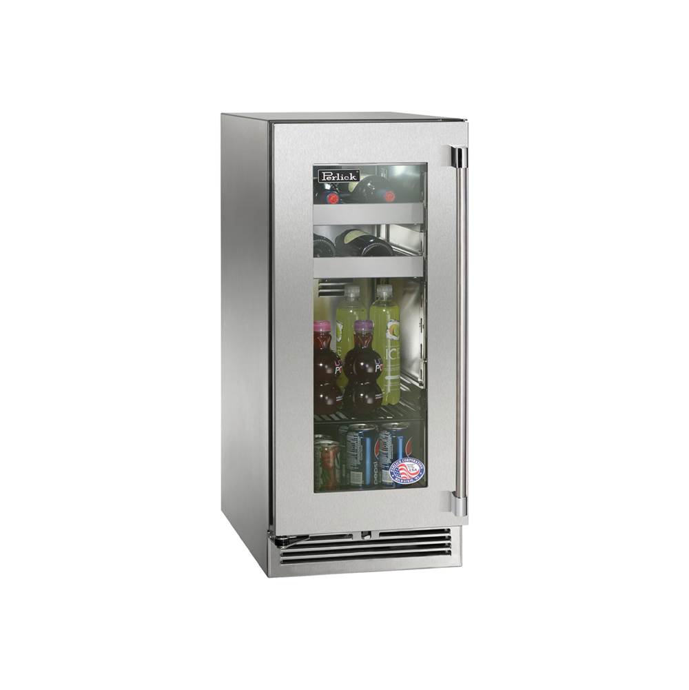 Perlick 15'' Signature Series Outdoor Beverage Center with Fully Integrated Panel Ready Solid Door, Hinge Left, with Lock