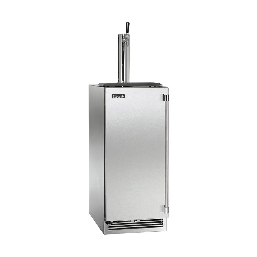Perlick 15'' Signature Series Indoor Beer Dispenser with Fully Integrated Panel Ready Solid Door, Hinge Right, with Lock