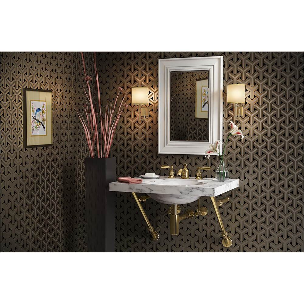 Palmer Industries Wall Mount Sys Apex in Polished Brass Lacquered