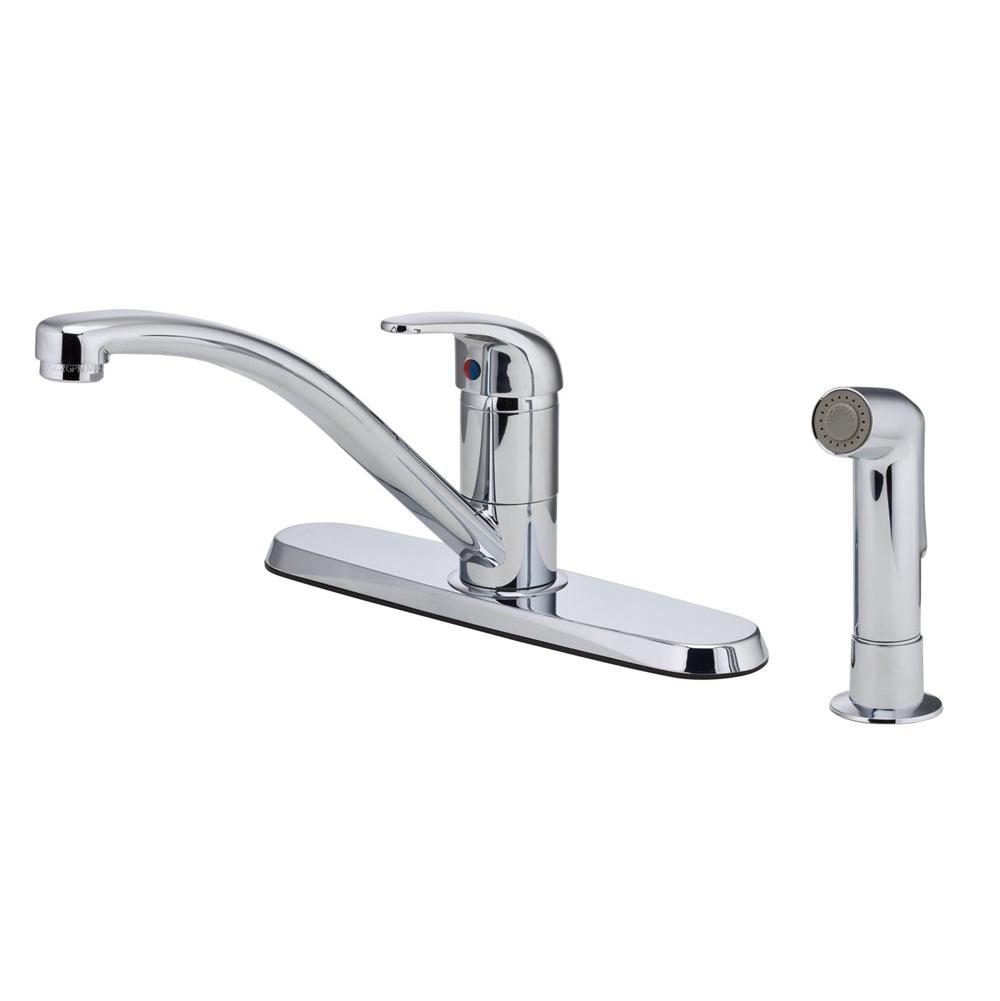 Pfister G134-7000 - Chrome - Single Handle Kitchen Faucet with Spray