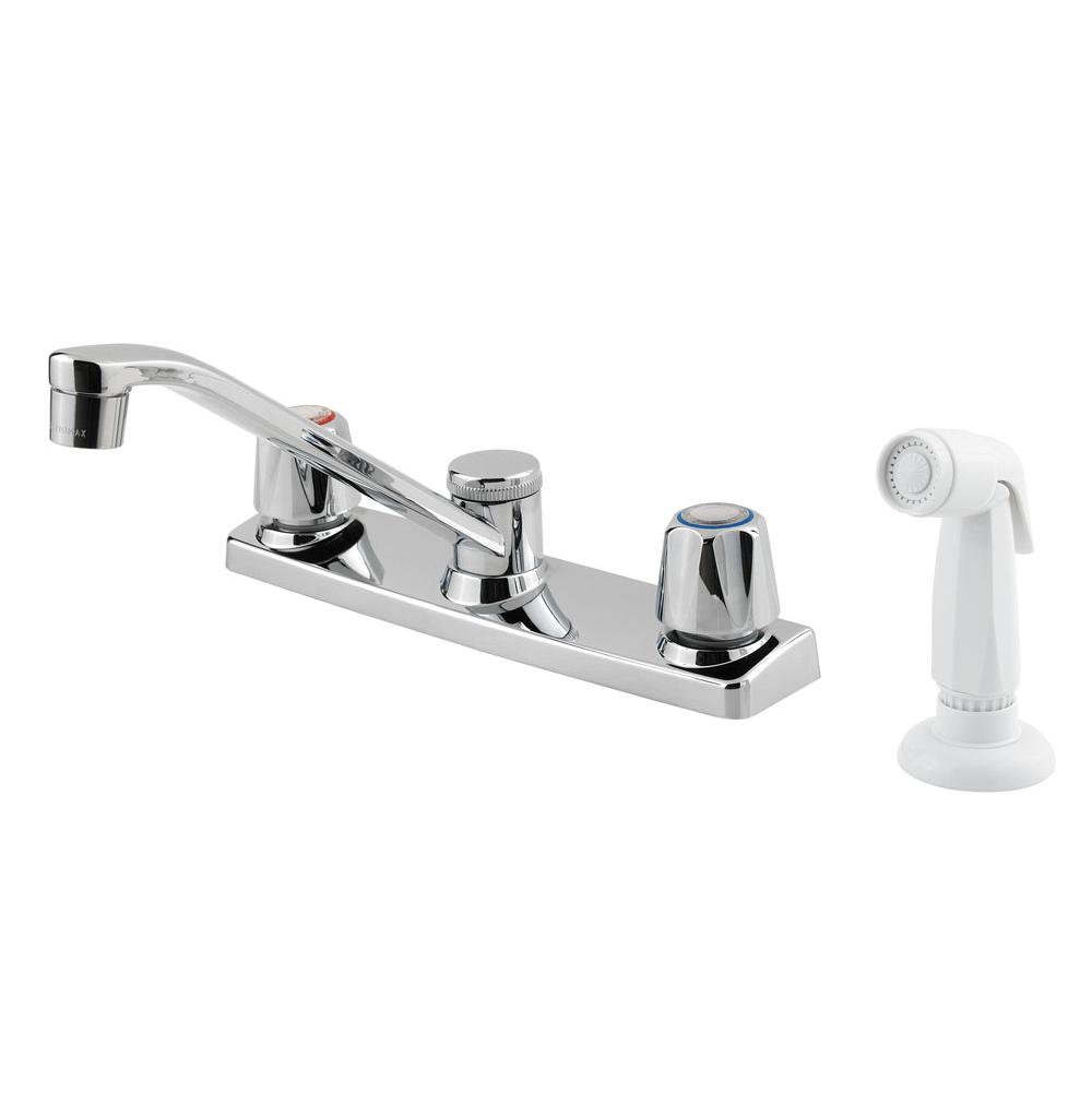 Pfister G135-4000 - Chrome - Two Handle Kitchen Faucet with Spray