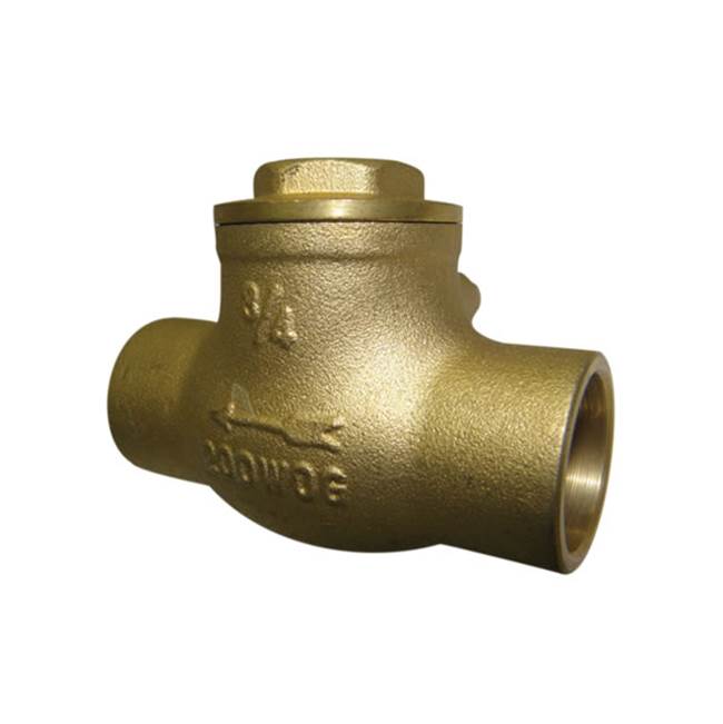 Red-White Valve 4 IN 200# WOG,  Bronze Body,  Solder Ends,  Horizontal