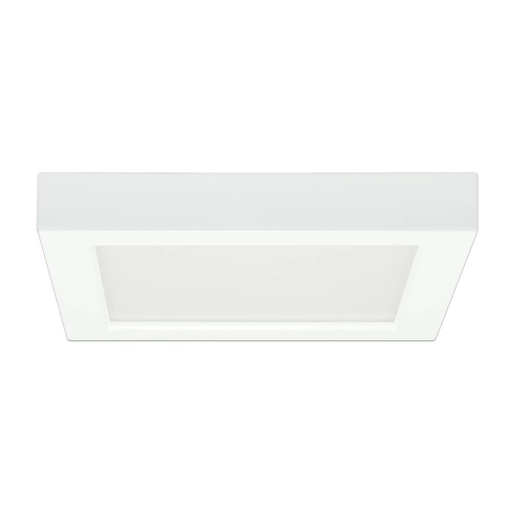 Satco 13.5 W 7'' Flush Mount LED Fixture, 4000K, Square Shape, White Finish, 120 V