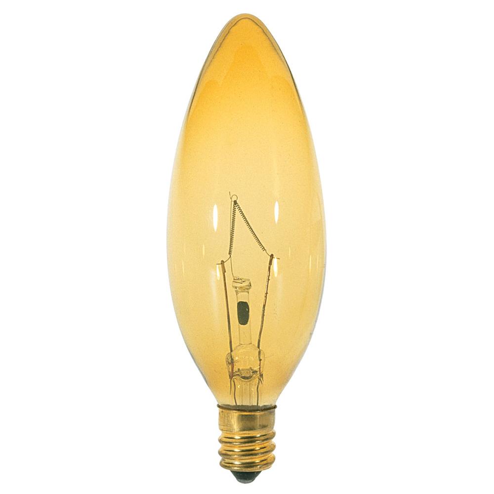 Satco 25W TORP CAND TRANS AMBER