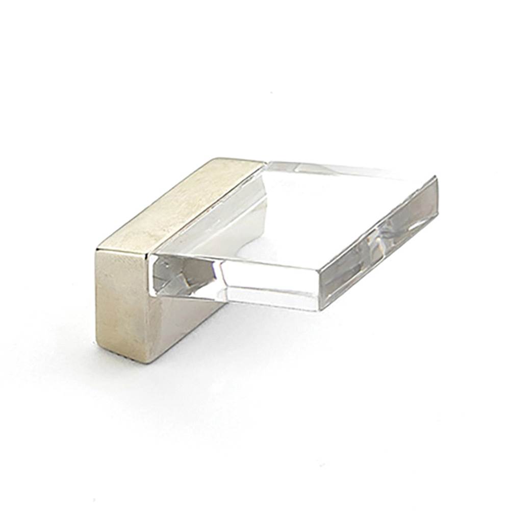 Schaub And Company Pull, Square, Angled, Satin Nickel, Clear, 16 mm cc