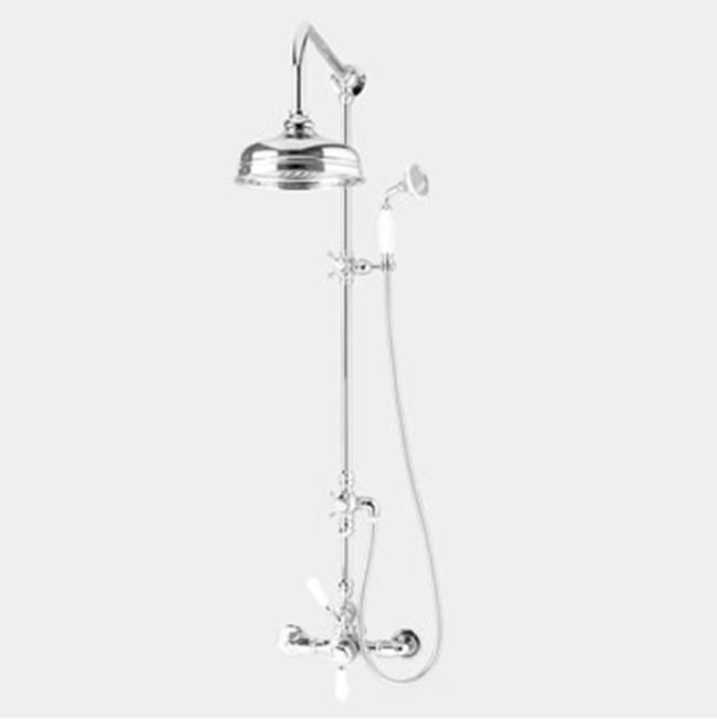 Sigma Butler Mill 1/2'' Exposed Thermostatic Shower Set with #98 CROSS HANDLE  POLISHED NICKEL PVD .43