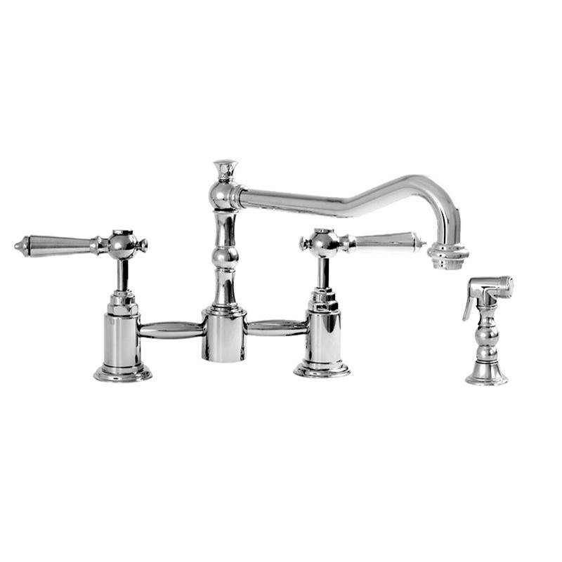 Sigma Pillar Style Kitchen Faucet With Handspray & Ascot Antique Pewter .51