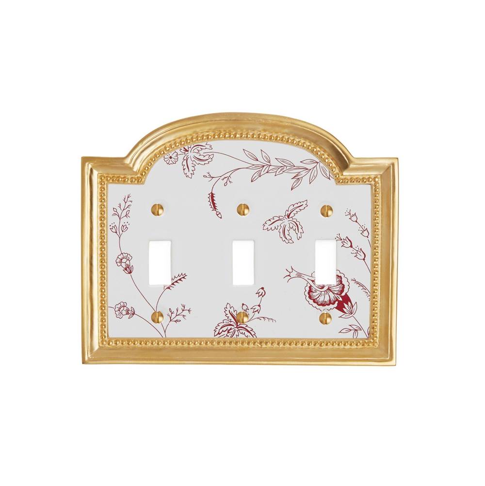 Sherle Wagner Classical Ceramic Triple Electrical Cover