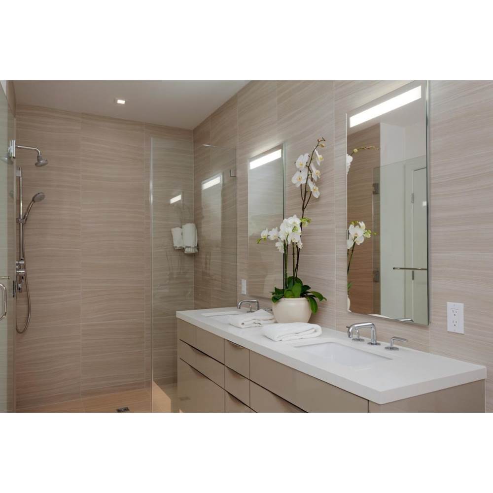 SIDLER® Diamando™ LED Single Mirror Door with 1 built-in outlet Right hinge W 19 1/4'' / H 32'' / D 4''