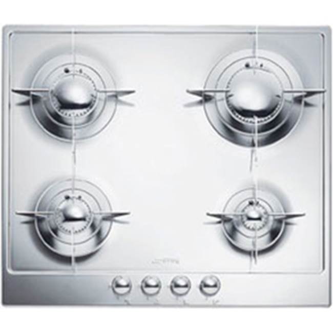 Smeg USA Piano Collection 65 cm (26'') Gas Cooktop. 4 Burners. Stainless Steel