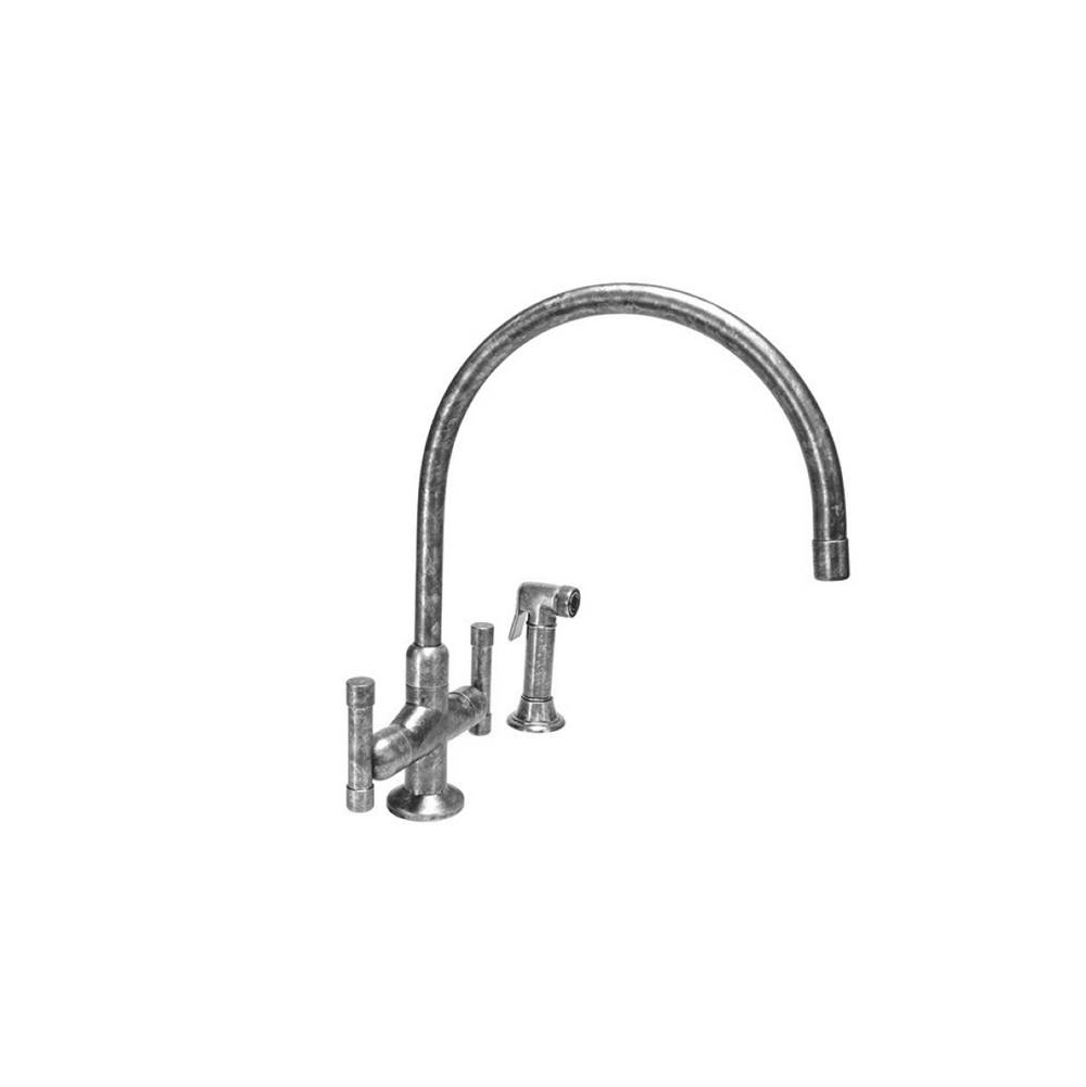 Sonoma Forge Cuvée Deck Mount Faucet With Large Swivel Gooseneck Spout 11'' Center To Aerator 8-1/2'' Spout Height