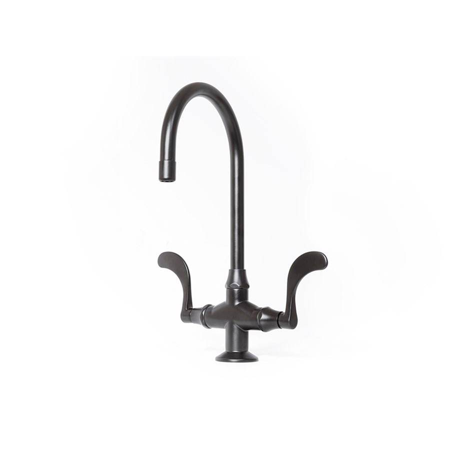 Sonoma Forge Wingnut Deck Mount Faucet With Fixed Gooseneck Spout 6-1/2'' Center To Aerator 8-1/2'' Spout Height