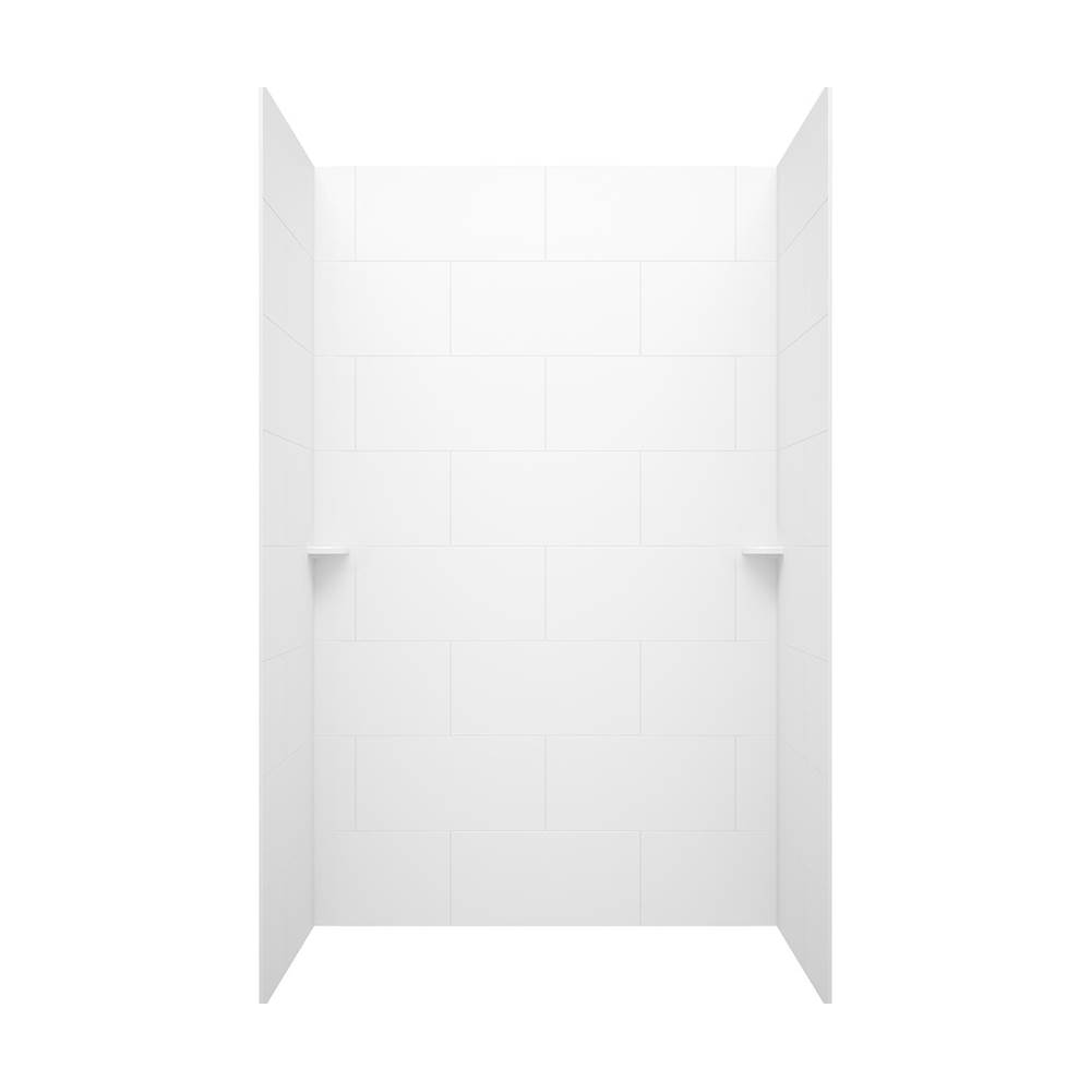 Swan TSMK84-3462 34 x 62 x 84 Swanstone® Traditional Subway Tile Glue up Shower Wall Kit in White